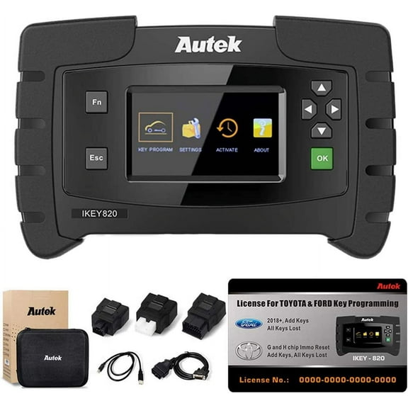 Autek IKEY820 Plus Key Fob Programming Tool OBD2 Pin Code Reader Key Programmer with License for Ford & Toyota