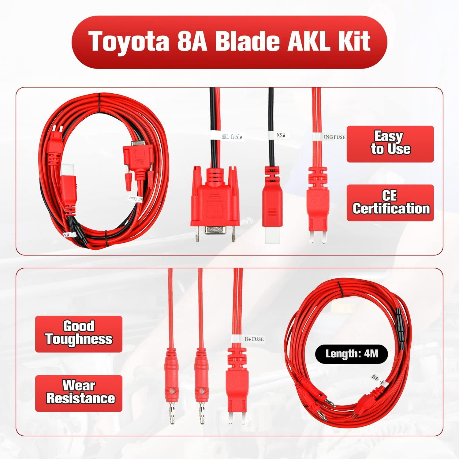 Autel Original 8A AKL Cable For Toyota/Lexus/Scion - Works With IM608, G-Box3, APB112 For Key Programming