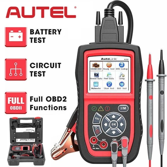 Autel AL539B Car Diagnostic Code Reader OBD2 Scanner Battery Tester Avometer 3-in-1 for 12 Volts Battery