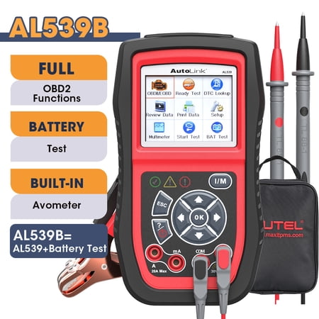Autel AL539B OBD2 Scanner 3-in-1 Battery Tester Avometer Full OBDII Diagnosis and Circuit Starting & Charging Systems Test for 12 Volts Batteries
