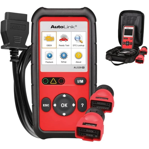 Autel AutoLink AL529HD OBD2 Scanner Code Reader With Screen Wiper Heavy Duty Truck  AutoVIN Read/Erase DTCs O2 Monitor Test I/M Readiness Check Live Data Advanced AL519/AL529 Compatible SAE-J1939/J170