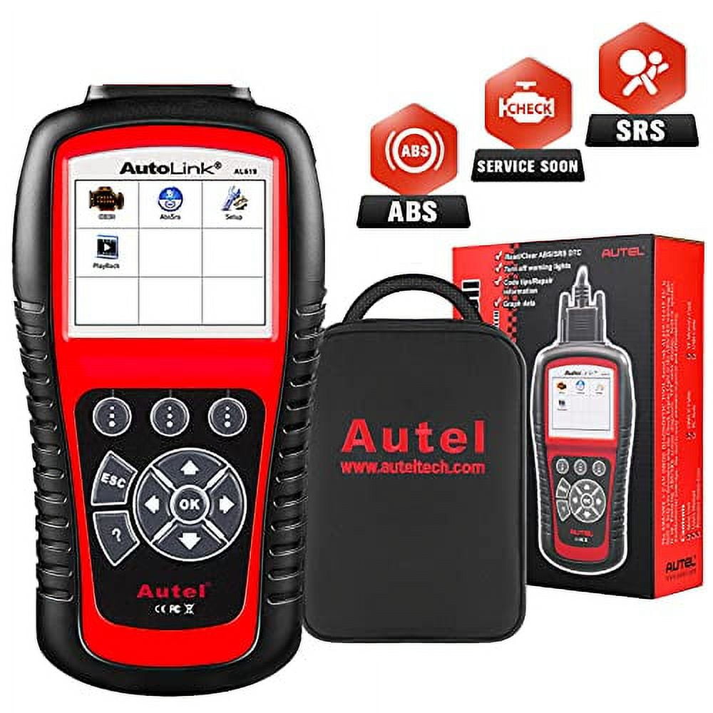 Autel AutoLink AL619 OBD2 Scanner ABS SRS Airbag Warning Light Scan Tool,  Turn Off Check Engine Light Car Diagnostic Tool, View Live Data, Freeze