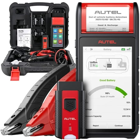 Autel MaxiBAS BT608(E) Battery Tester 12V 100-3000 CCA Load Tester, Cranking & Charging Systems Analyzer, Adaptive Conductance, Full System Diagnostic Scanner with Auto Battery Registration, Black