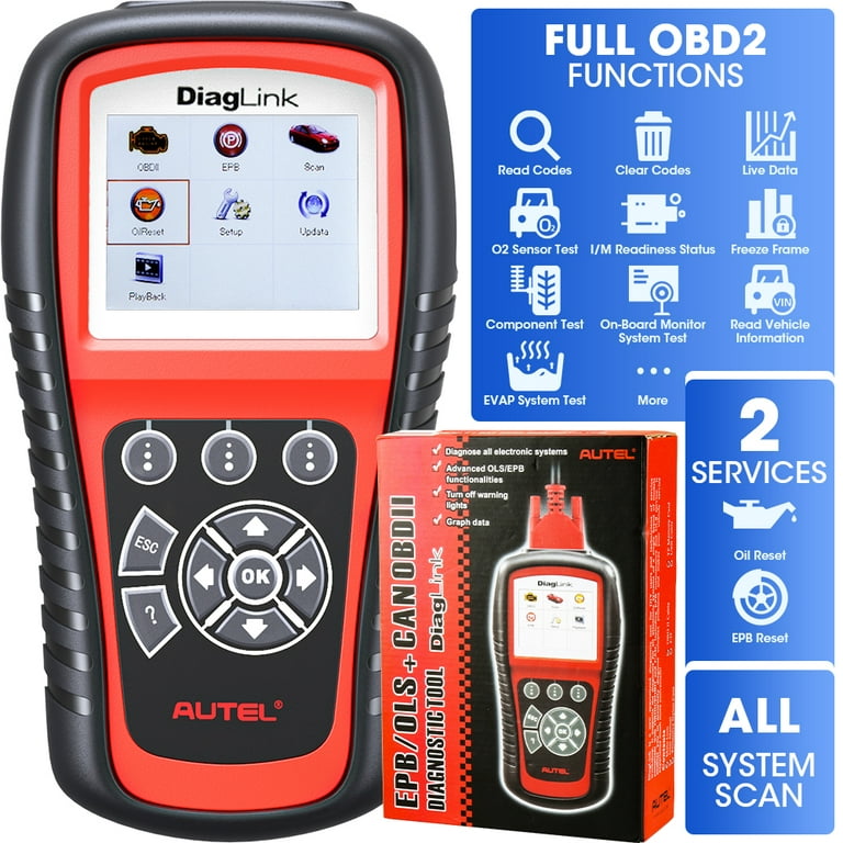 Autel Diaglink OBD2 Scanner Car Diagnostic Code Reader All Systems  Diagnosis DIY Version of MD802
