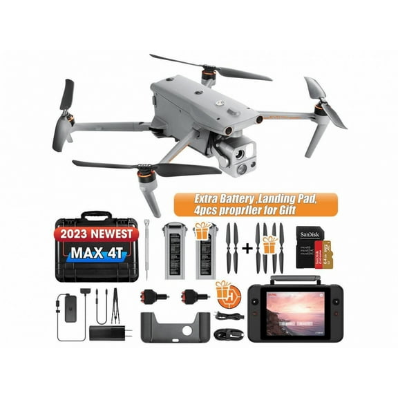 Autel EVO MAX 4T Visiable/Zoom/Thermal/L-aser 4 Cameras in One Drone 50MP&1/1.28" CMOS 8K Camera 1-160x Super Zoom 640512 Thermal Resolution 16.43737 ft L-aser Range A-Mesh 1.0 2 Batteries