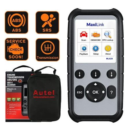 Autel ML629 OBD2 Scanner Car Diagnostic Scan Tool 4 System Diagnoses OBD II Full Functions Upgraded of AL519/AL619/ ML619 for DIYers Professionals
