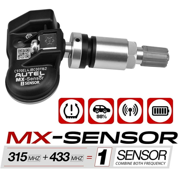 Autel MX-Sensor 2 In 1 (315MHz + 433MHz) Clamp-In OE-Level Programmable Sensor for Tire Pressure Monitoring System (TPMS) 100% Cloneable Fits 98% Mainstream Vehicles