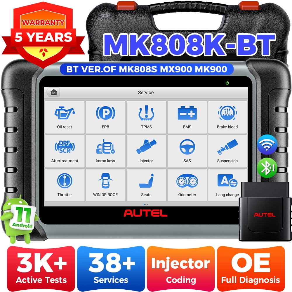 Autel MaxiCOM MK808-BT PRO Automotive Diagnostic Scan Tool 28+ Service, Active Tests, Same as MK808K-BT MK900BT
