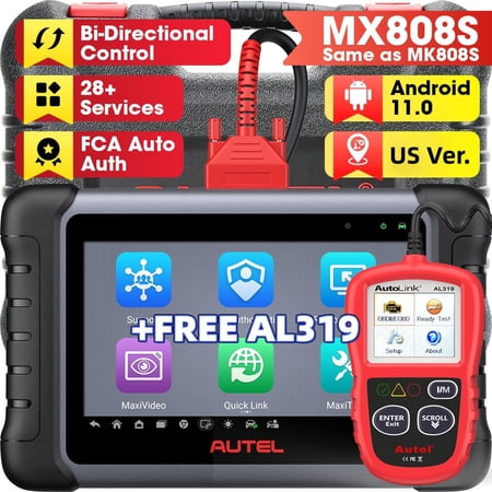 Autel Scanner MaxiCheck MX808S With AL319, 3000+ Active Test, 28+ Service, OE All System Diagnostics, 2 Year Updates