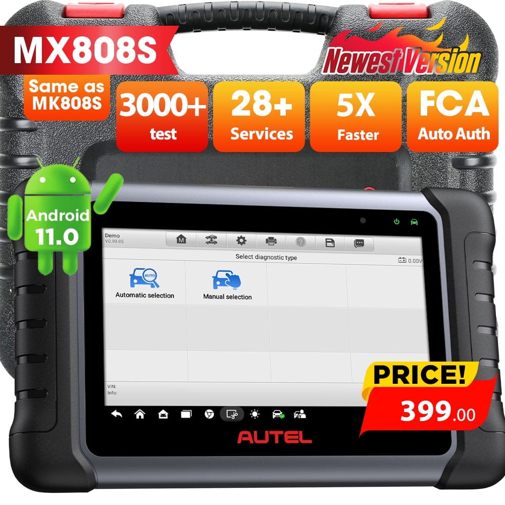 Autel Scanner MaxiCheck MX808S, 3K+ Active Test, 28+ Service, Full Bidirectional Diagnostic Scan Tool as MK900 MX900 MK900BT MK808BT PRO,OE All System, OS11, FCA
