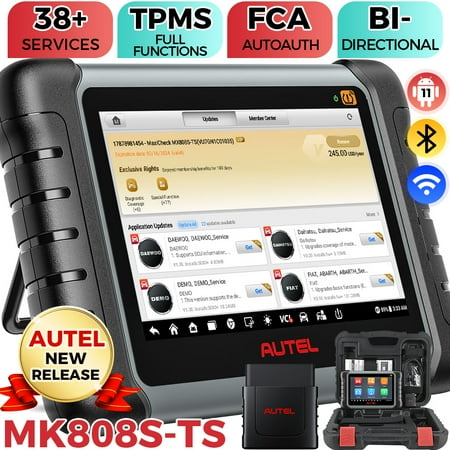 Autel Scanner MaxiCOM MK808S-TS Car Diagnostic Scan Tool Bi-directional OBD2 Scanner TPMS /Relearn Tool 28 Service FCA AutoAuth Upgrade of MK808BT PRO MK808S