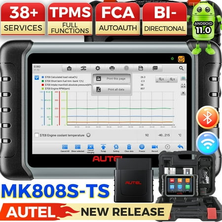 Autel MaxiCOM MK808S-TS Car Diagnostic Scan Tool TPMS Relearn Scanner with 36+ Services AutoAuth for FCA SGW Updated of MK808BT/MX808TS/TS601