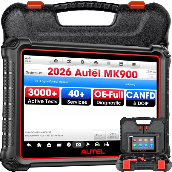 Autel MaxiCOM MK900 OBD2 Scanner: 40+ Service, CAN-FD&DOIP, All System Diagnose, FCA 11 OS
