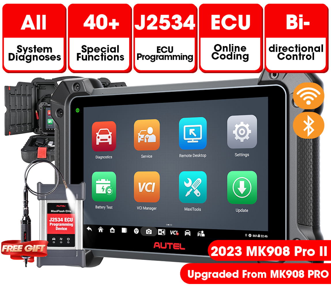Autel MaxiCOM MK908P II Car Diagnostic Scan Tool Bi-Directional Control with J2534 ECU Programming Online Coding,36+ Services with Free MV105 (Upgraded of MS908S Pro, MS Elite) - image 1 of 8
