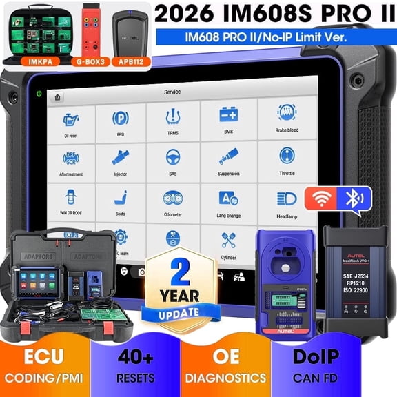 Autel MaxiIM IM608 II Tool, Same as IM608 PRO II with XP400 PRO GBOX3 APB112 IMKPA, Upgrade of IM608 PRO/IM608/IM508, 40+ Service, Full Bidirectional Tool, CAN FD& DOIP