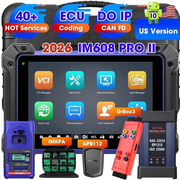 Autel MaxiIM IM608 PRO II, ECU Pr0gramming Scan Tool, 40+Reset, 3000+ Bidirectional Tests, OS10 4/128GB CAN FD D0IP