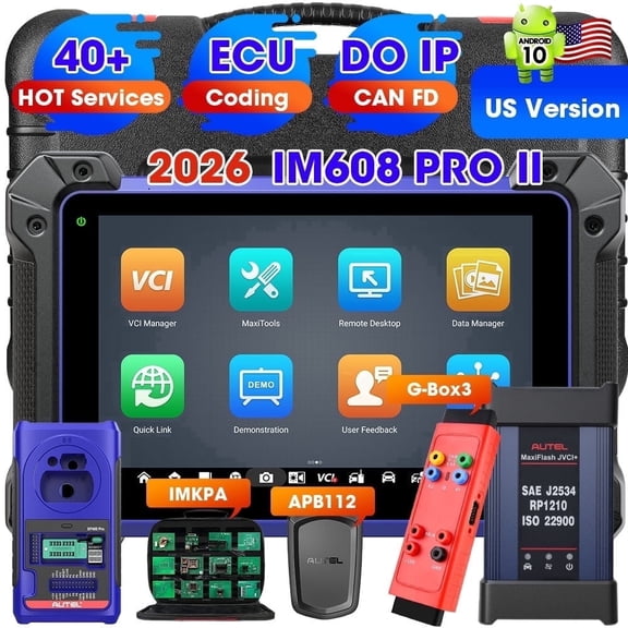 Autel MaxiIM IM608 PRO II, ECU Pr0gramming Scan Tool, 40+Reset, 3000+ Bidirectional Tests, OS10 4/128GB CAN FD D0IP