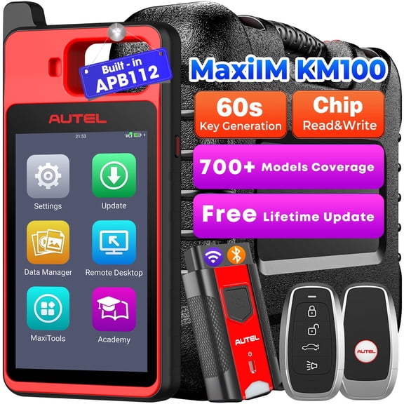 Autel Scanner MaxiIM KM100 OBD2 Diagnostic Scan Tool, Key Fob Pr0gramming Tool 2026 OBD Learning for 95% Vehicles Covered