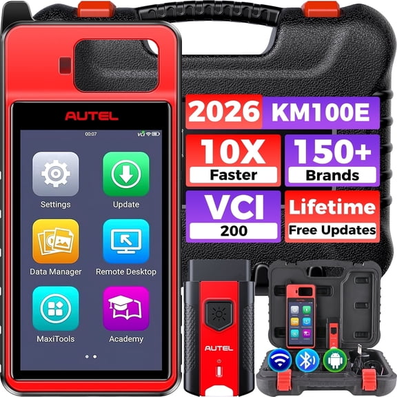 Autel KM100E Key Fob Pr0gramming Tool, Pr0grammer Immobilizer, Car Diagnostic Scan Tool, Compatible with 99% Cars, Lifetime Free Updates