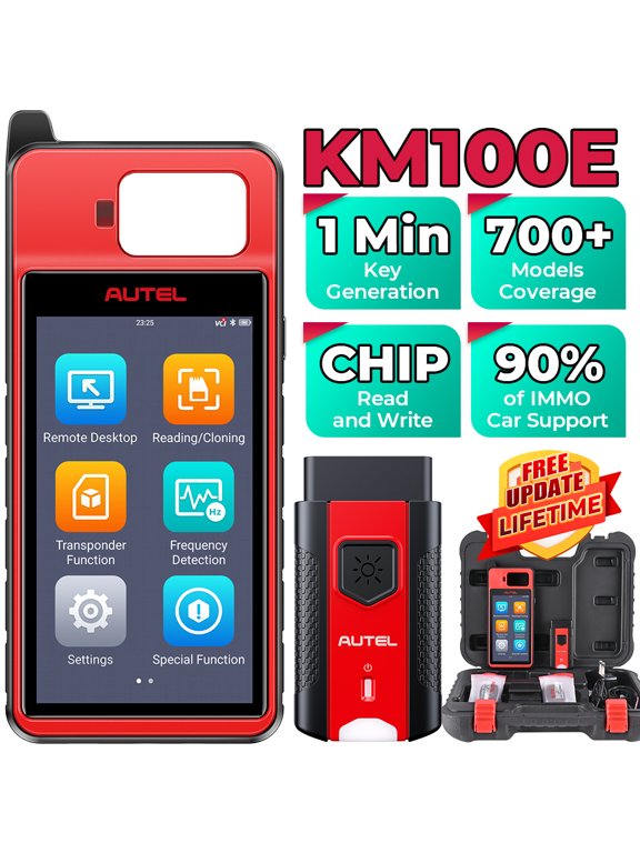 KM100E Key Fob Pr0gramming Tool, Pr0grammer Immobilizer, Car Diagnostic Scan Tool, Compatible with 99% Cars, Lifetime Free Updates