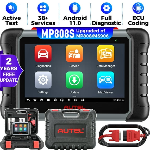 Autel MaxiPRO MP808S Car Diagnostic Scan Tool All System Diagnostics , Active Test, 30+ Service, 2 Year Free Update