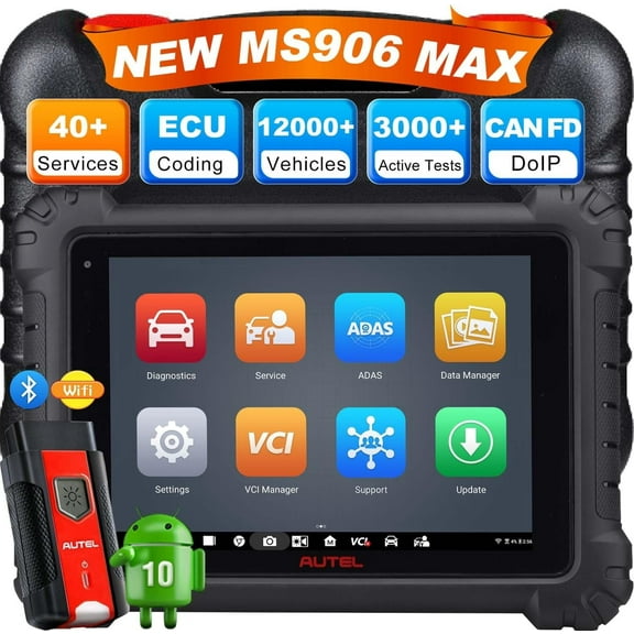 Autel MaxiSys MS906MAX Scan Tool Upgraded MS906 PRO MK906 PRO MS906BT MK906BT MK908 MP900BT Scanner ECU Coding 40+ Services 3000+ Active Tests, All System Diagnostic Tool, VAG Guided, FCA SGW