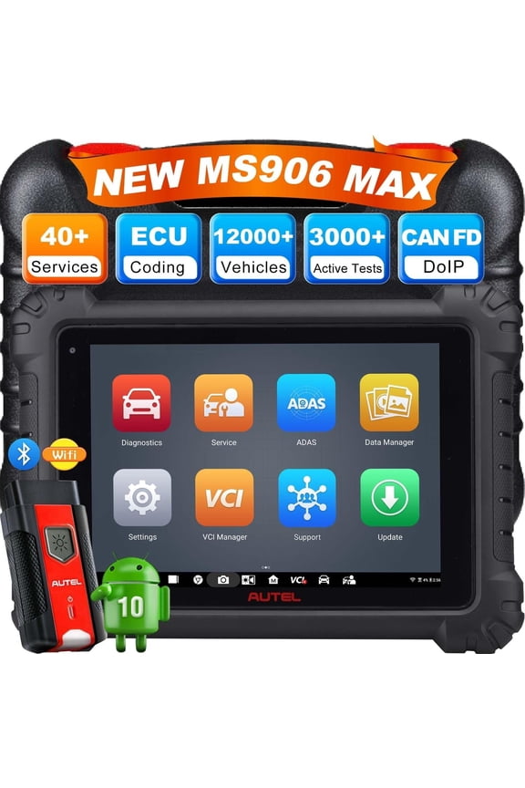 MaxiSys MS906MAX Scan Tool Upgraded MS906 PRO MK906 PRO MS906BT MK906BT MK908 MP900BT Scanner ECU Coding 40+ Services 3000+ Active Tests, All System Diagnostic Tool, VAG Guided, FCA SGW