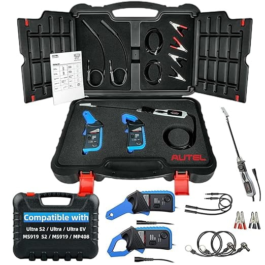 Autel MaxiSys MSOAK Oscilloscope Accessory Kit, Compatible with Autel Scanner Ultra S2/ Ultra/ MS919/ MP408, Includes 65/650A Current Clamps, Coil On Plug Probe, HT Extension Lead and Battery Clip