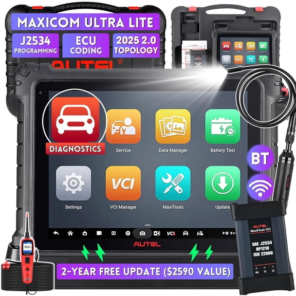Autel MaxiSys ULTRA Lite S Auto Diagnostic Scanner w/ MV480BT506. 2-Year Update,Same as MaxiSys Ultra Up of MS919 MS909 Elite 2 Pro, Topology 2.0