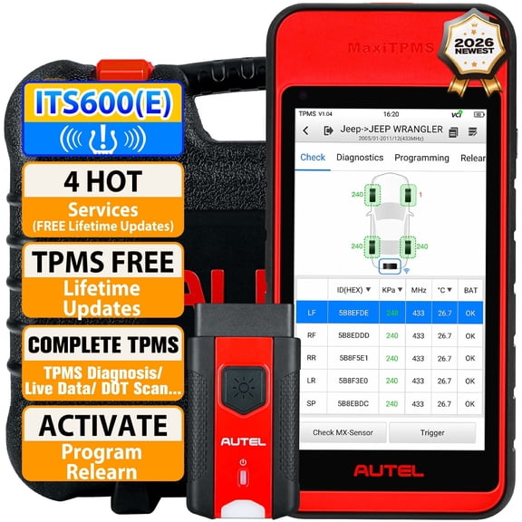 Autel MaxiTPMS ITS600E Diagnostic Tool - TPMS Service, All System Diagnostics & 20+ Reset Functions