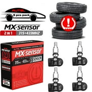 Autel MaxiTPMS MX Sensor 4pcs Universal Tire Sensor with OBD2 Dual Frequency 315MHz/433MHz TPMS Sensor Metal Stem Programmable by TS508 TS408 TS508WF TS608 MS906TS ITS600 MS906PRO-TS