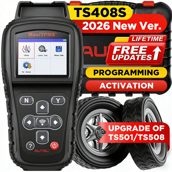 Autel MaxiTPMS TS408S, TPMS Relearn Tool Updated of TS401 TS408, OBD II Scanner, Read & Clear TPMS DTCs Relearn, Activation, TPMS Reset, Read Clear DTCs, Smae as TS501 TS601