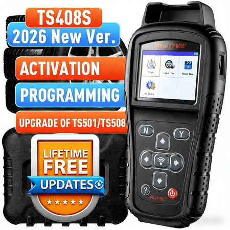 Autel MaxiTPMS TS408S, TPMS Relearn Tool Updated of TS401 TS408, OBD II Scanner, Read & Clear TPMS DTCs Relearn, Activation, TPMS Reset, Read Clear DTCs, Smae as TS501 TS601