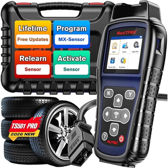 Autel MaxiTPMS TS501 PRO, 2026 TPMS Tool Same as TS508, Up of TS501 TS408S, Relearn Activate 99% TPMS Sensors, work with Autel MX-Sensor 315/433MHz, TPMS Reset & Diagnostics