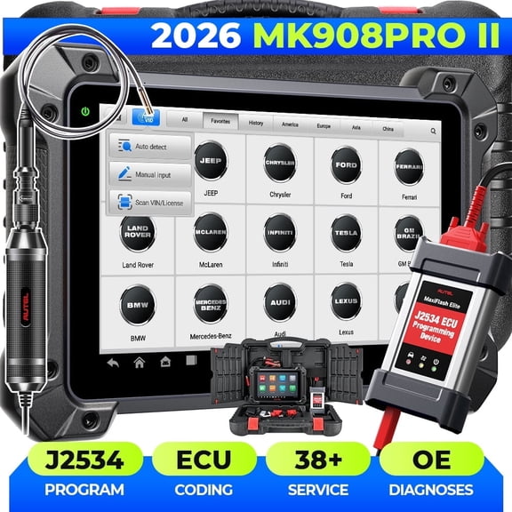 Autel Maxicom MK908 Pro II Car Diagnostic Scanner, Bidirectional Control J2534 Online, 38+ Services, 3000+ Active Tests