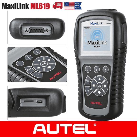 Autel Maxilink ML619 OBD2 Scanner, 2025 Autel Scanner Upgraded Version of AL519/AL619, Code Reader with ABS SRS Diagnoses for Warning Light Turn Off (Including MIL), Graphs Data, OBD2 Test Modes