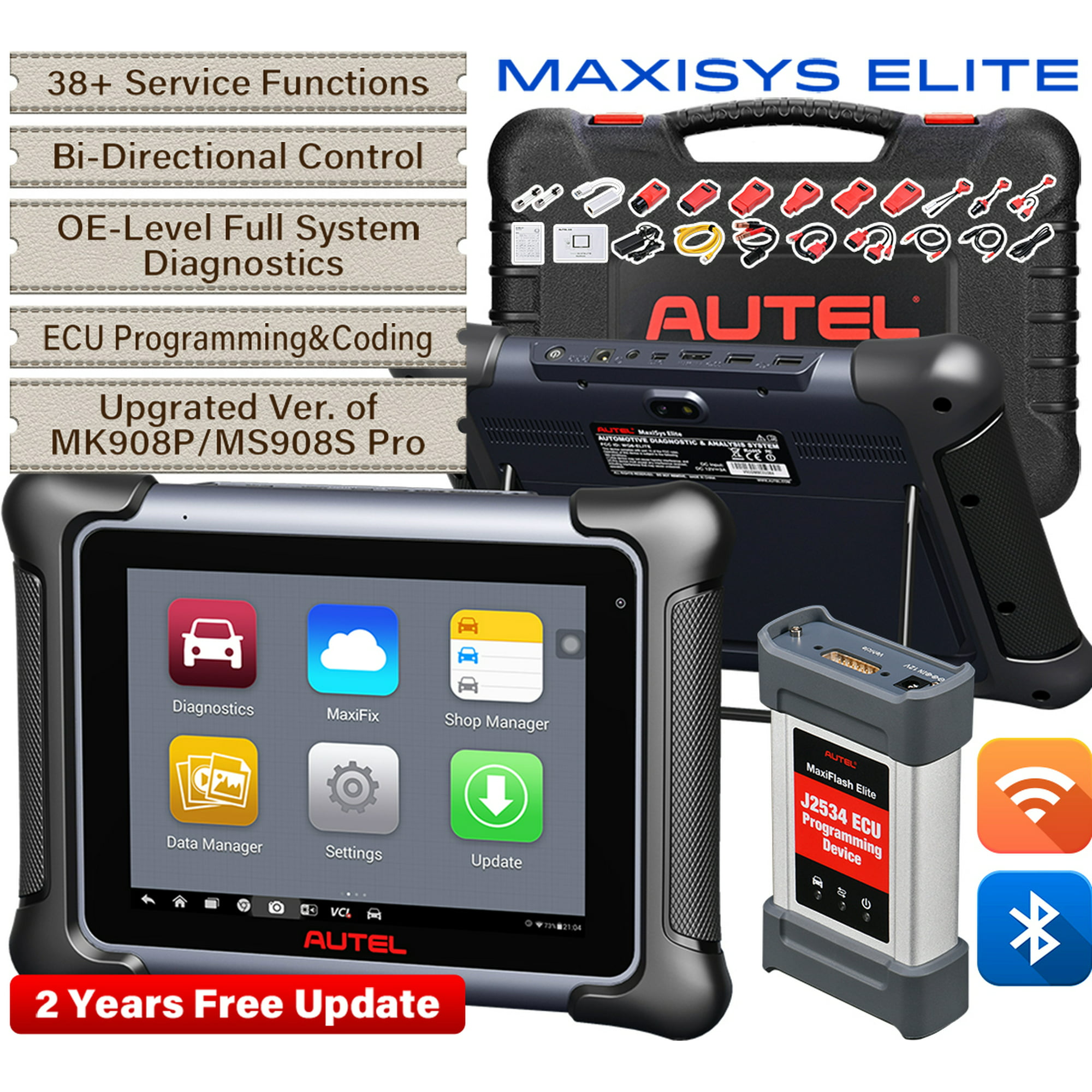 North America marathon punch Autel Maxisys Elite Car Diagnostic Scan Tool with J2534 ECU Programming &  Coding, 38+ Service 2 Years Free Update Upgraded of MS908S Pro/MK908P -  Walmart.com