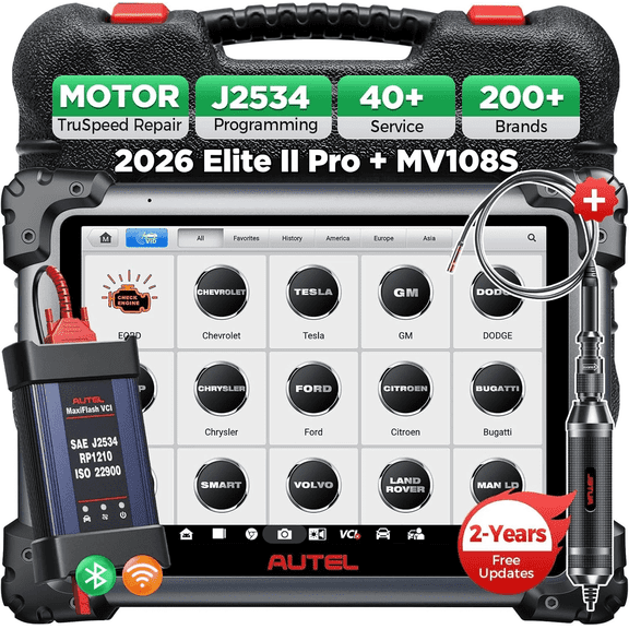 Autel Maxisys Elite II Pro Car Diagnostic Scan Tool Intelligent Diagnostic 2.0, 38+ Resets, 3000+ Active Test, 2-Year Free Update