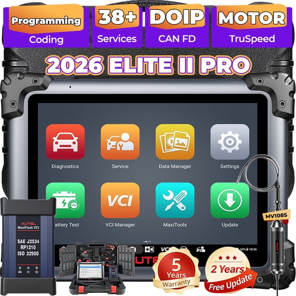 Autel Maxisys Elite II Pro Car Diagnostic Scan Tool, Intelligent Diagnostic 2.0, 38+ Resets, 3000+ Active Test, 2-Year Free Updates