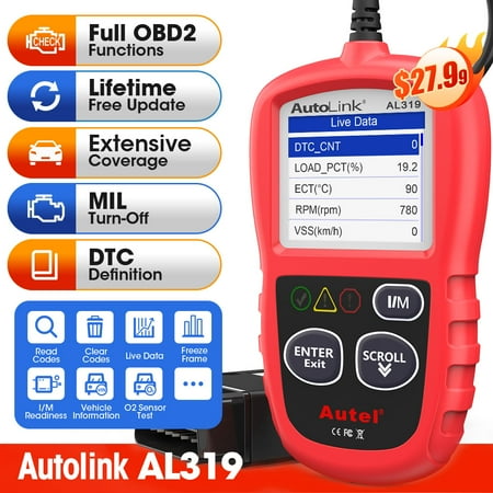 Autel OBD2 Scanner AL319 Code Reader, Car Diagnostic Scan Tool Enhanced Check Reset Engine Fault Code CAN for All OBD2 Vehicles After 1996