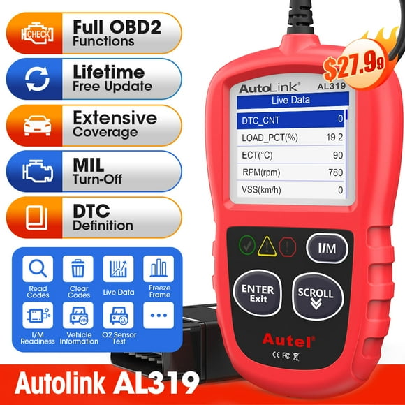Autel OBD2 Scanner AL319 Code Reader, Car Diagnostic Scan Tool Enhanced Check Reset Engine Fault Code CAN for All OBD2 Vehicles After 1996