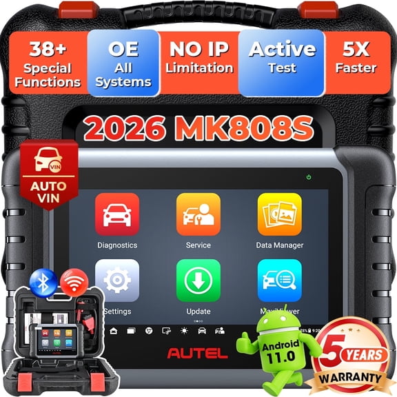 Autel OBD2 Scanner MK808S, Bi-directional Control, OEM All System Diagnostics, 28+ Service, 3000+Active Tests, Auto Scan & Autovin, FCA Autoauth & SGW