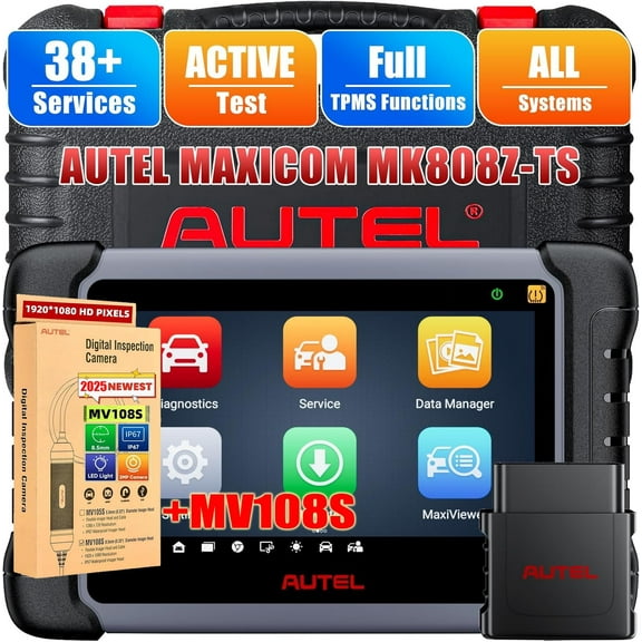 Autel Scanner MaxiCOM MK808Z-TS, Full TPMS Version of MK808S & MK808BT Pro, Bi-Directional Scanner for Car, All System OBD2 Diagnostic Tool with 38+ Services, OS 11 4+64G, Same as MK808S-TS