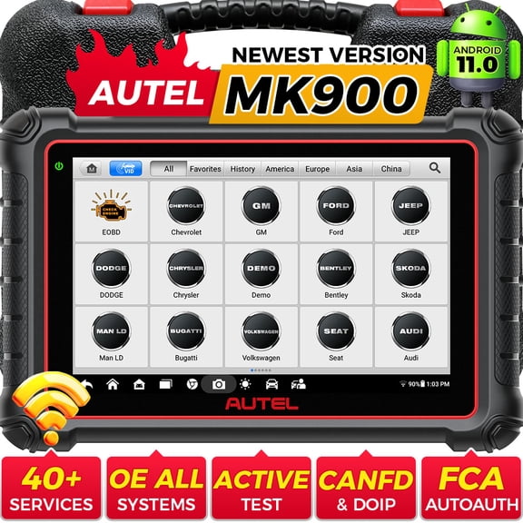 Autel Scanner MK900,Same as MK900BT MK900-BT MX900 Bidirectional Diagnostic Tool,OBD2 All System Diagnose, 40+ Service, Active Tests, FCA