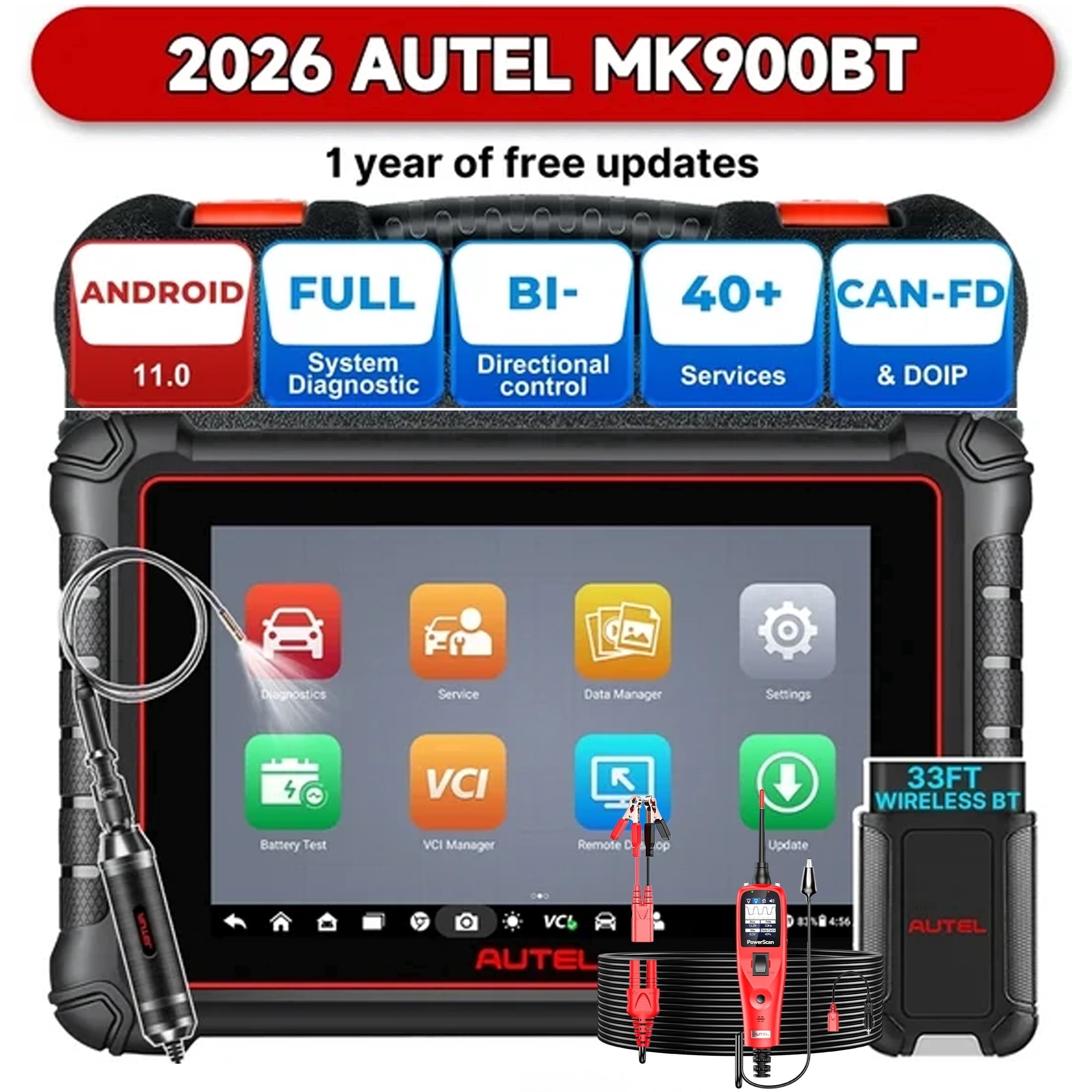 Autel Scanner MaxiCOM MK900BT Automotive V2.0 Bidirectional Diagnostic Tool
