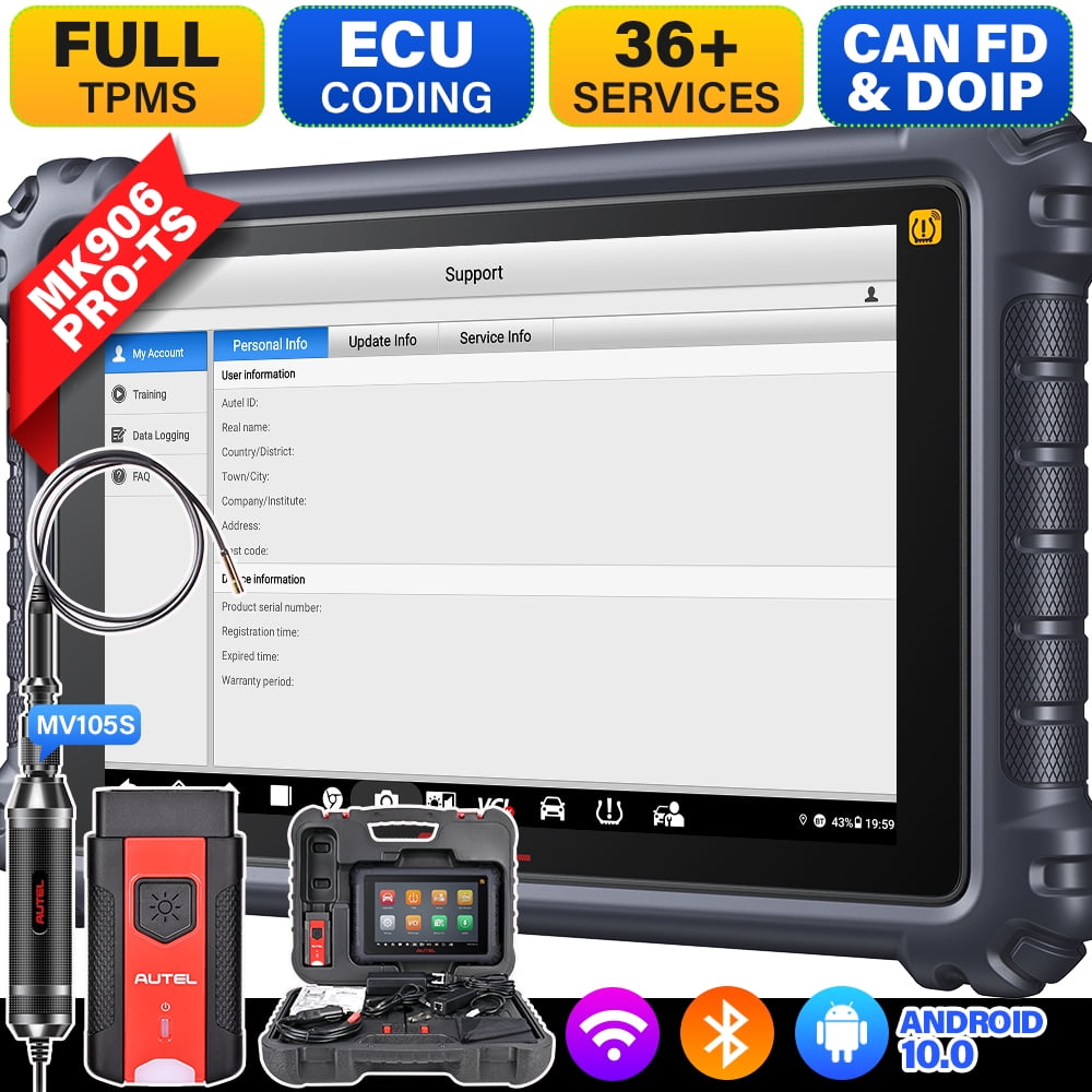 Autel Scanner MaxiSys MS906 Pro-TS Car Diagnostic Scan Tool,TPMS Programming  Relearn ECU Coding 36+ Service CAN FD  DoIP Upgrade of MS906 Pro MS906TS  MS906BT