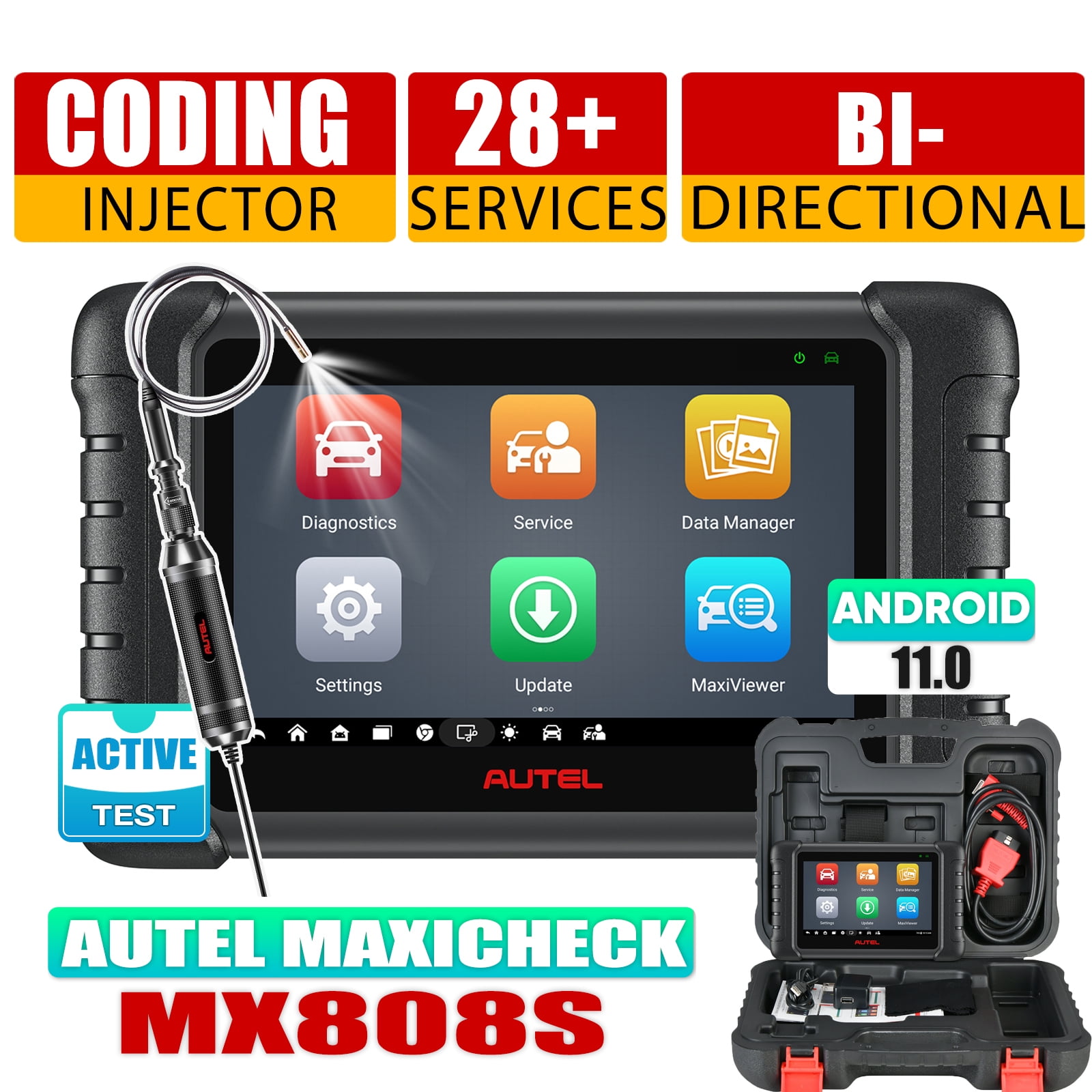 Autel Scanner MaxiCheck MX808S Diagnostic Scan Tool with All System Diagnostic, Reset Active