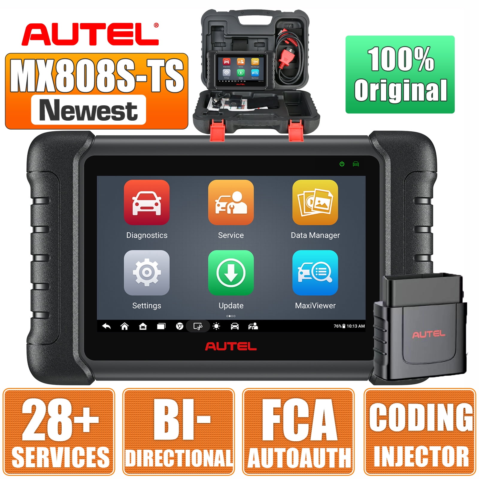 Autel Scanner MaxiCheck MX808S-TS Bi-directional Tool,Car Scanner with 30+  Service, Autoauth Access,Updated of MX808TS/MX808S 