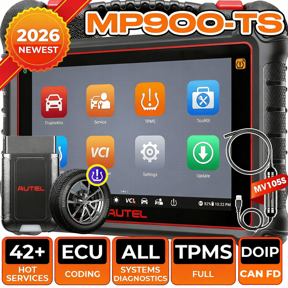 Autel Scanner MaxiPRO MP900TS Car Diagnostic Bidirectional Scan Tool, DoIP/CAN-FD, 40+ Service, TPMS Programming Relearn, OE ECU Coding Upgrade of MP808S-TS MS906TS