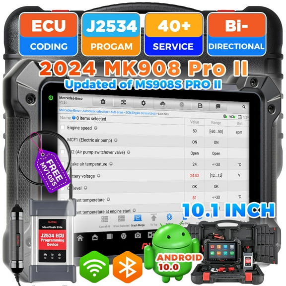 Autel Maxicom MK908 Pro II Car Diagnostic Scanner Bi-Directional Control J2534 Online ,38+ Services Upgraded of MS908S Pro as Elite II Pro, MS919